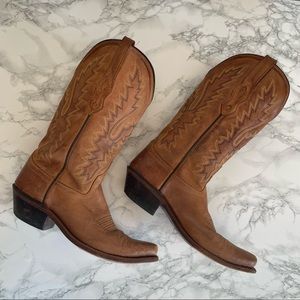 Old West Women's Classic Tan Handcrafted Cowboy Boots